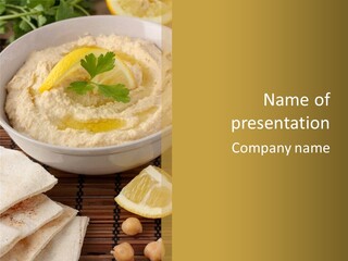 Dip Middle Eastern Food Drizzled PowerPoint Template
