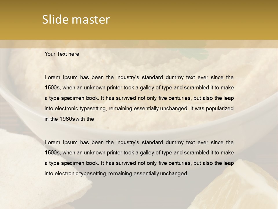 Dip Middle Eastern Food Drizzled PowerPoint Template