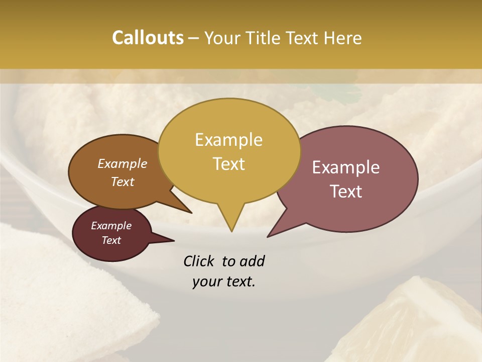 Dip Middle Eastern Food Drizzled PowerPoint Template