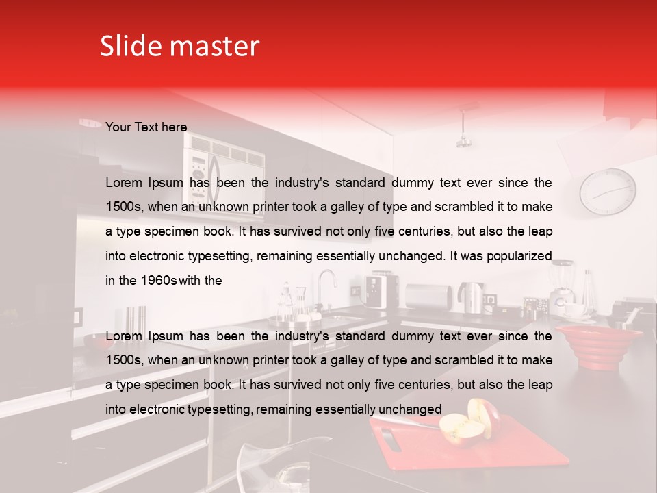 Furniture White Clock PowerPoint Template