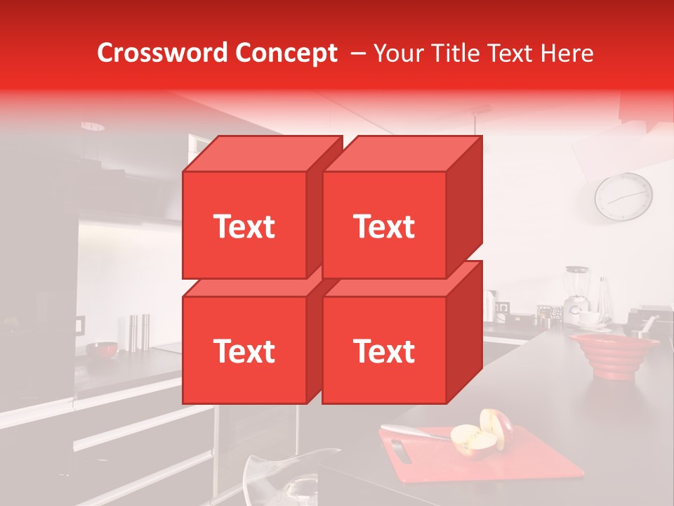 Furniture White Clock PowerPoint Template