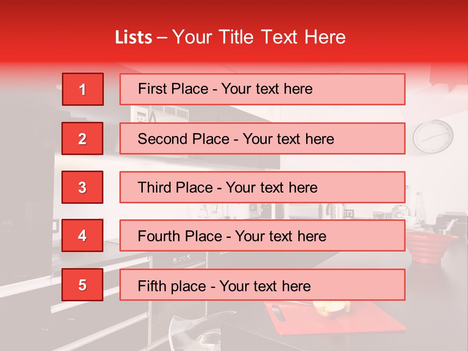 Furniture White Clock PowerPoint Template