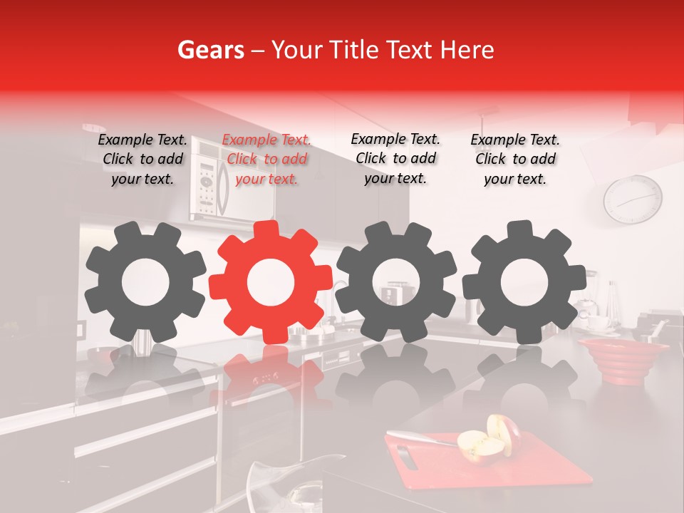 Furniture White Clock PowerPoint Template