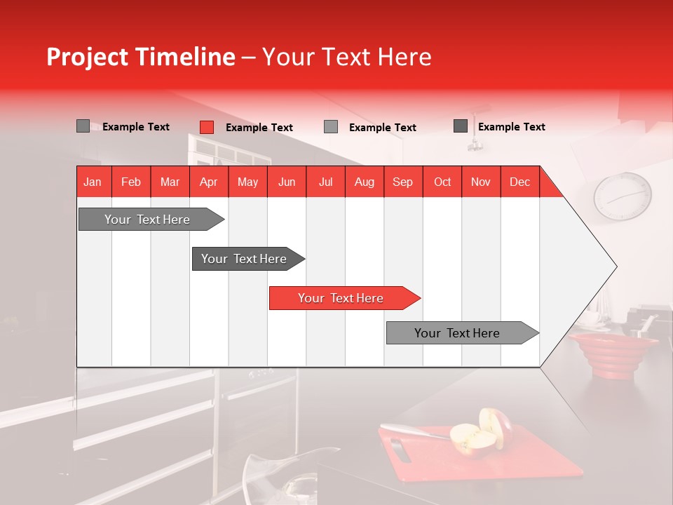 Furniture White Clock PowerPoint Template