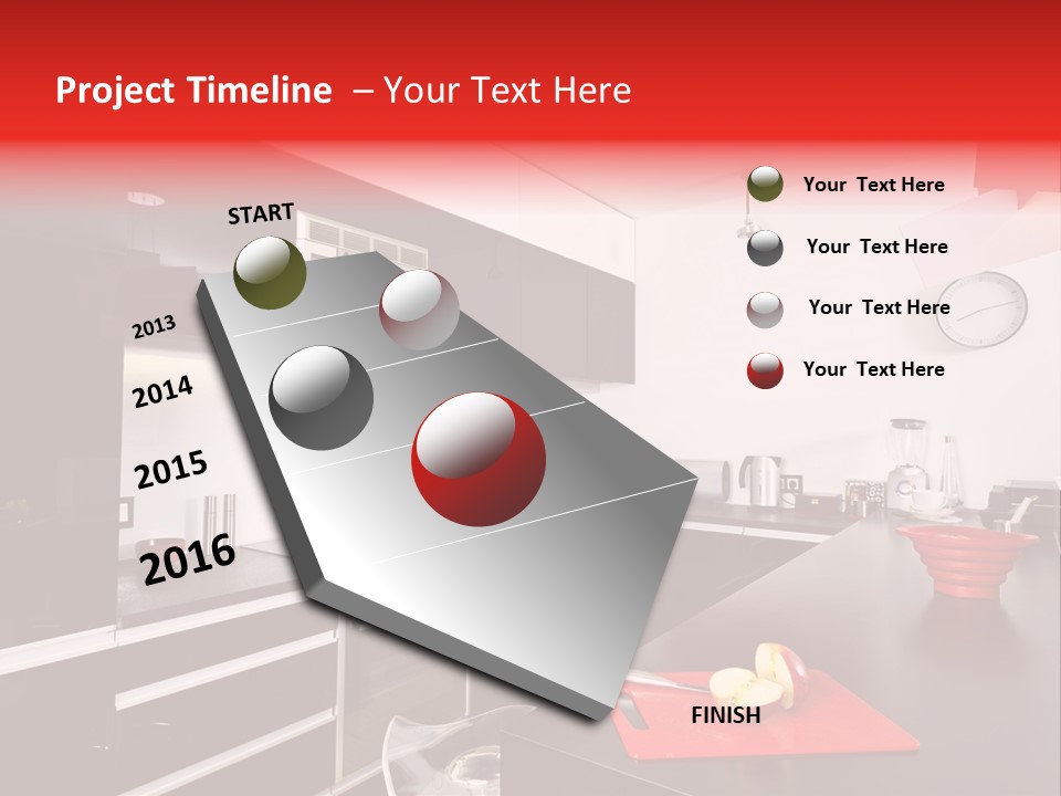 Furniture White Clock PowerPoint Template