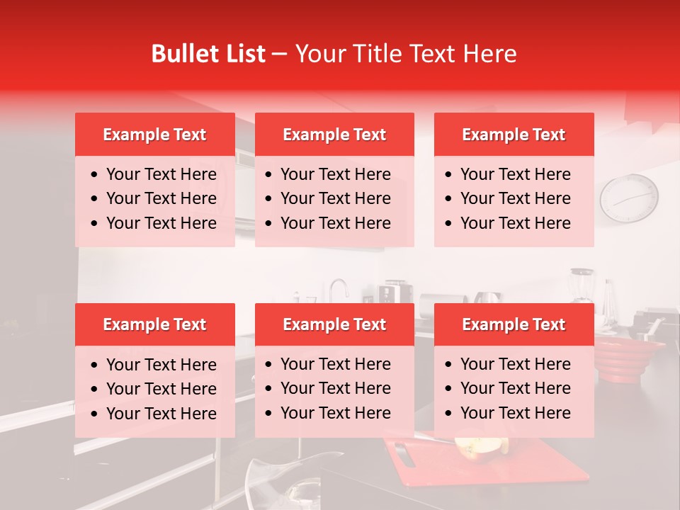 Furniture White Clock PowerPoint Template