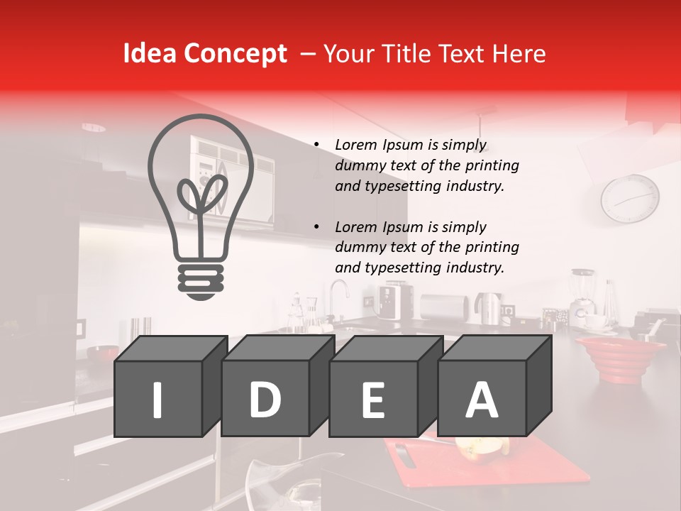 Furniture White Clock PowerPoint Template