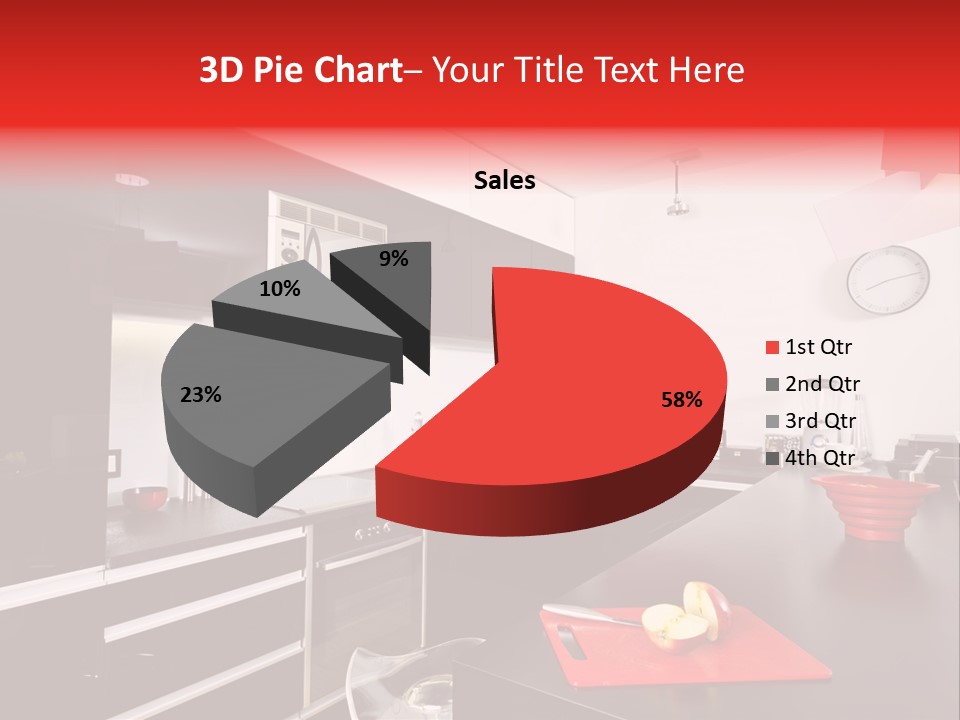 Furniture White Clock PowerPoint Template