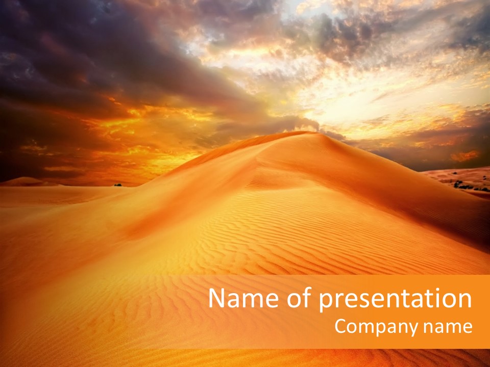 Dune Tourism Orange PowerPoint Template