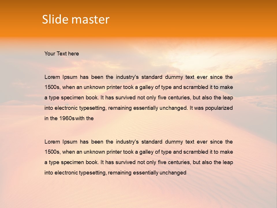 Dune Tourism Orange PowerPoint Template