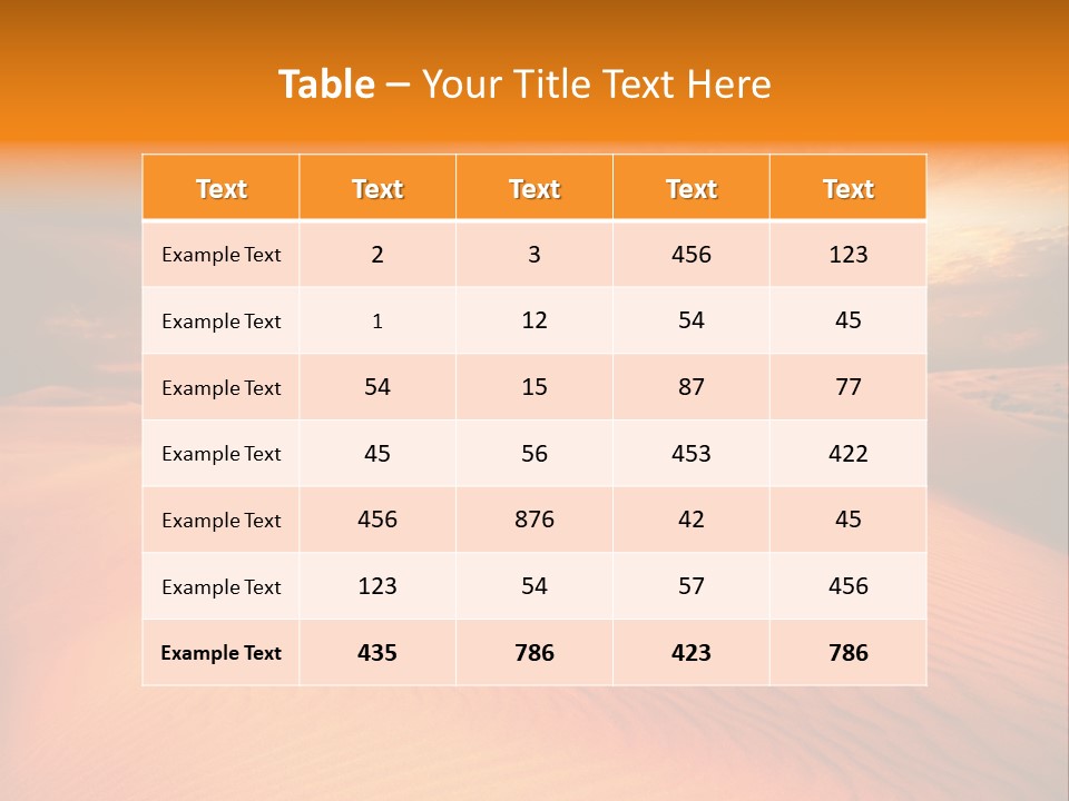 Dune Tourism Orange PowerPoint Template