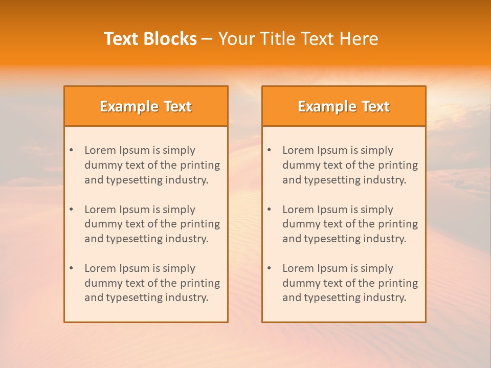 Dune Tourism Orange PowerPoint Template