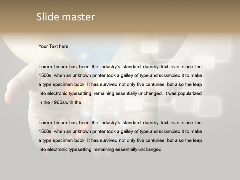 A Person Holding Out Their Hands With A Lot Of Lights Coming Out Of Them PowerPoint Template