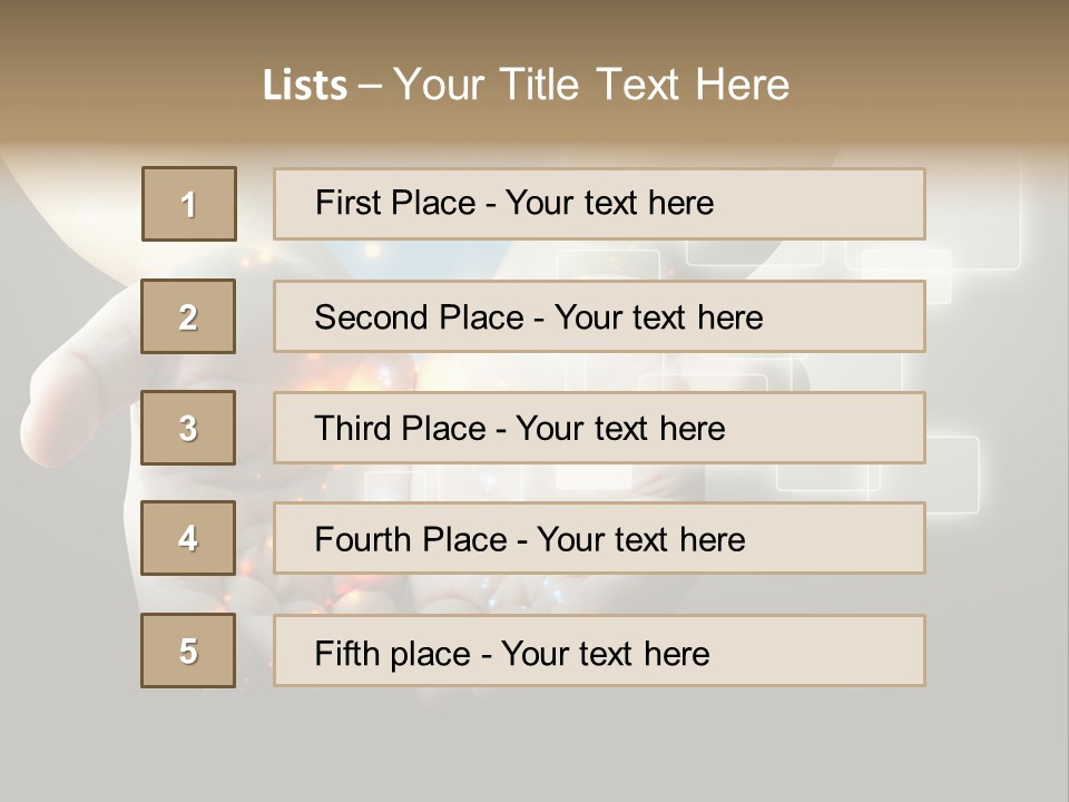 A Person Holding Out Their Hands With A Lot Of Lights Coming Out Of Them PowerPoint Template