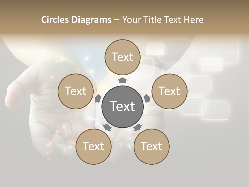 A Person Holding Out Their Hands With A Lot Of Lights Coming Out Of Them PowerPoint Template