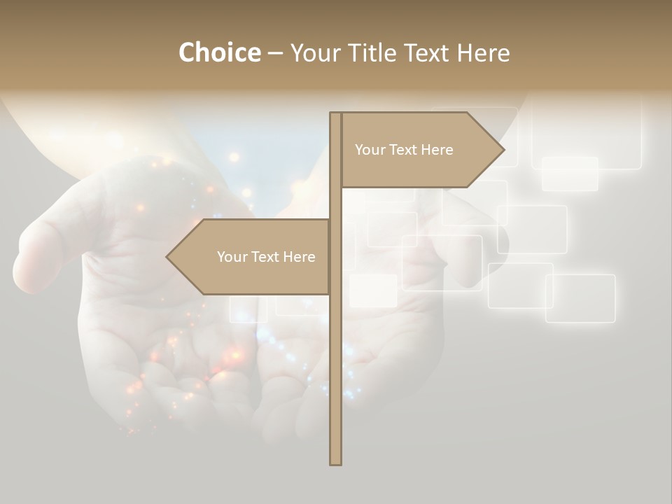 A Person Holding Out Their Hands With A Lot Of Lights Coming Out Of Them PowerPoint Template