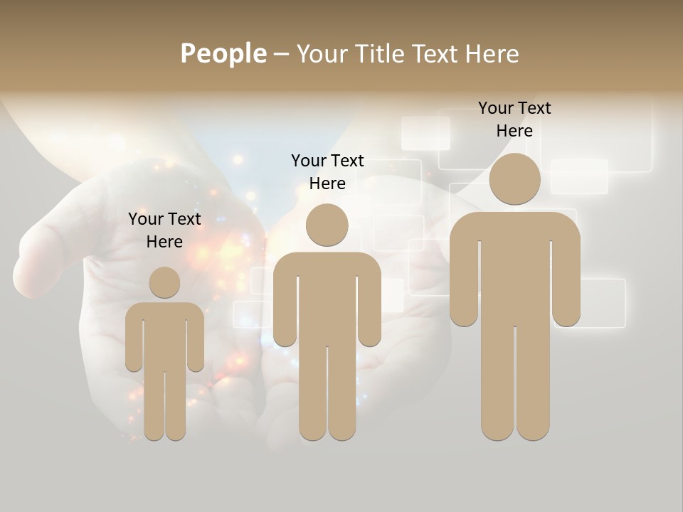 A Person Holding Out Their Hands With A Lot Of Lights Coming Out Of Them PowerPoint Template