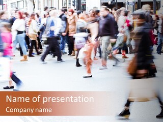 Shopping Stress People Traffic Island PowerPoint Template