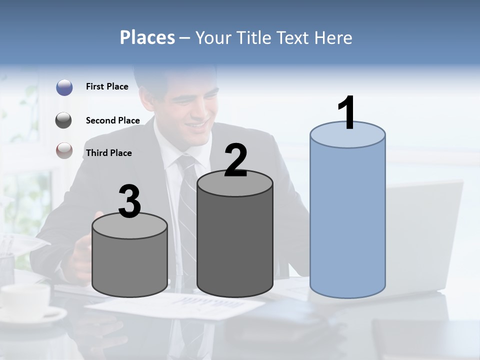 Desk Successful One Person PowerPoint Template