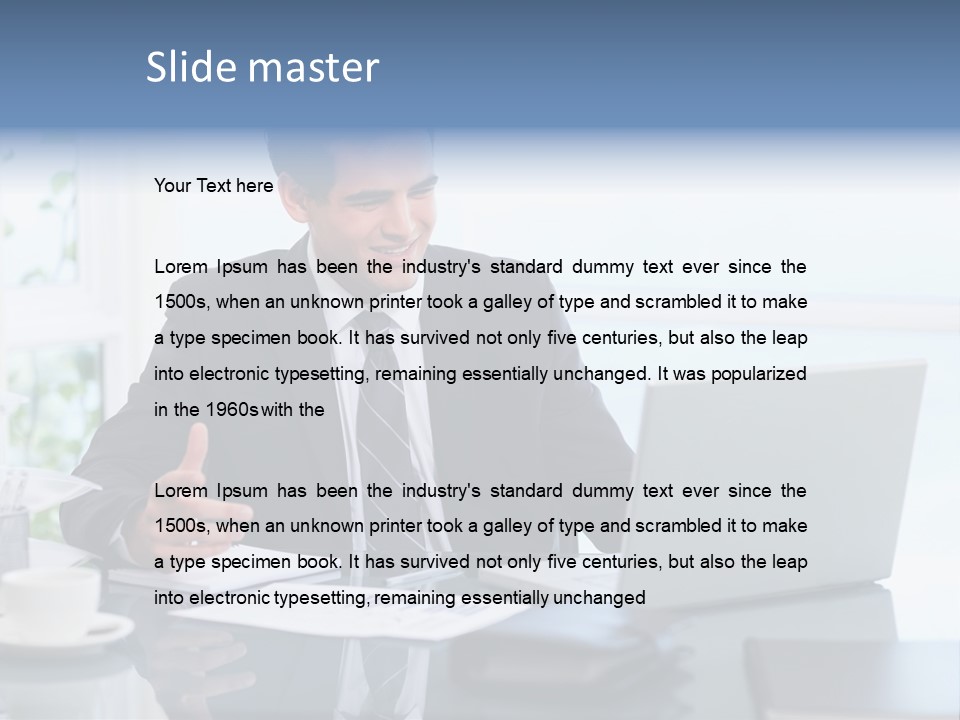 Desk Successful One Person PowerPoint Template