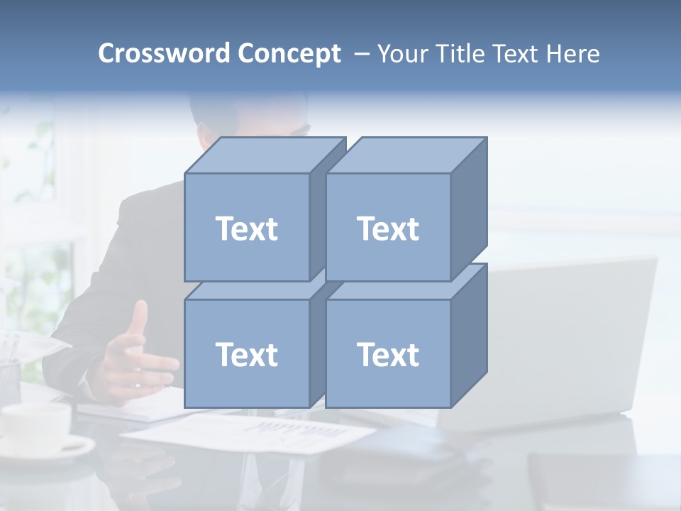 Desk Successful One Person PowerPoint Template