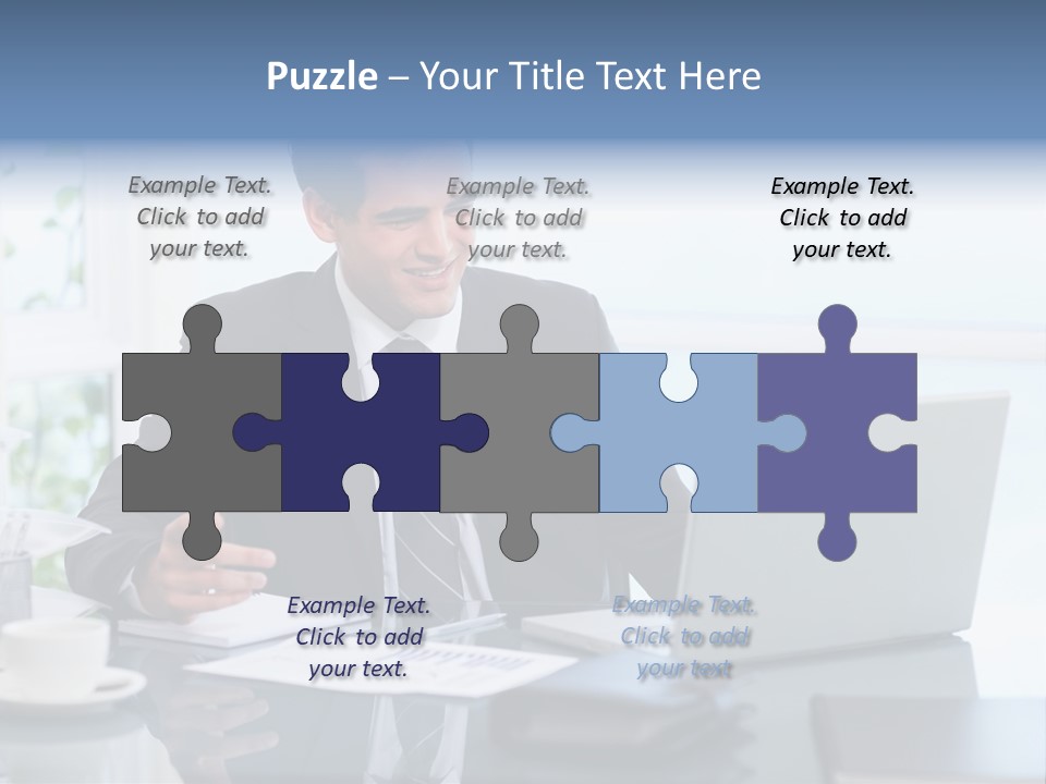 Desk Successful One Person PowerPoint Template