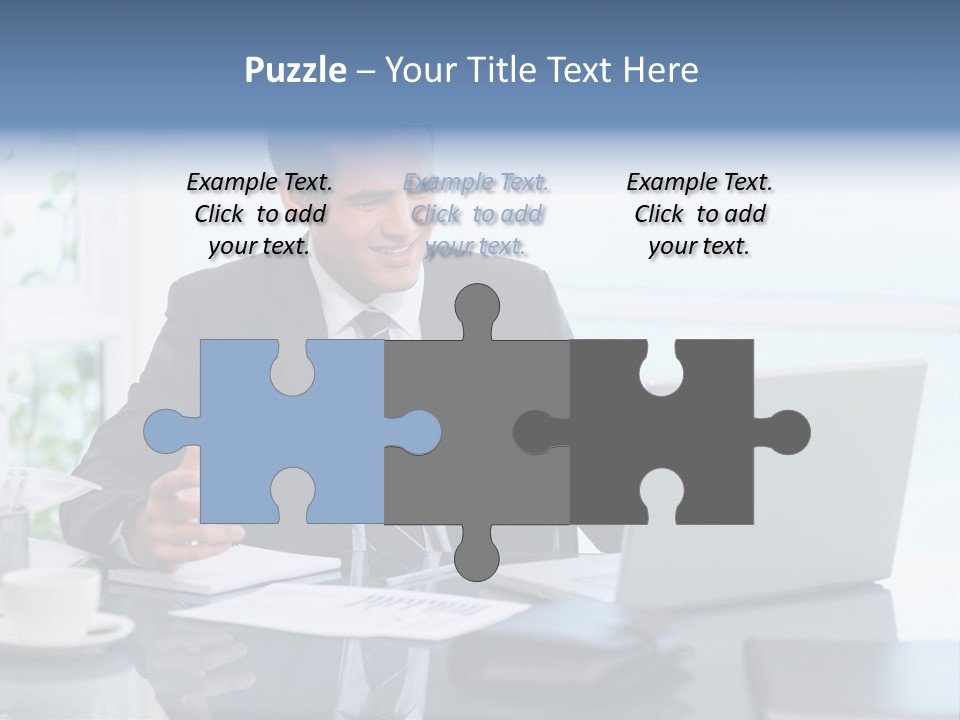 Desk Successful One Person PowerPoint Template