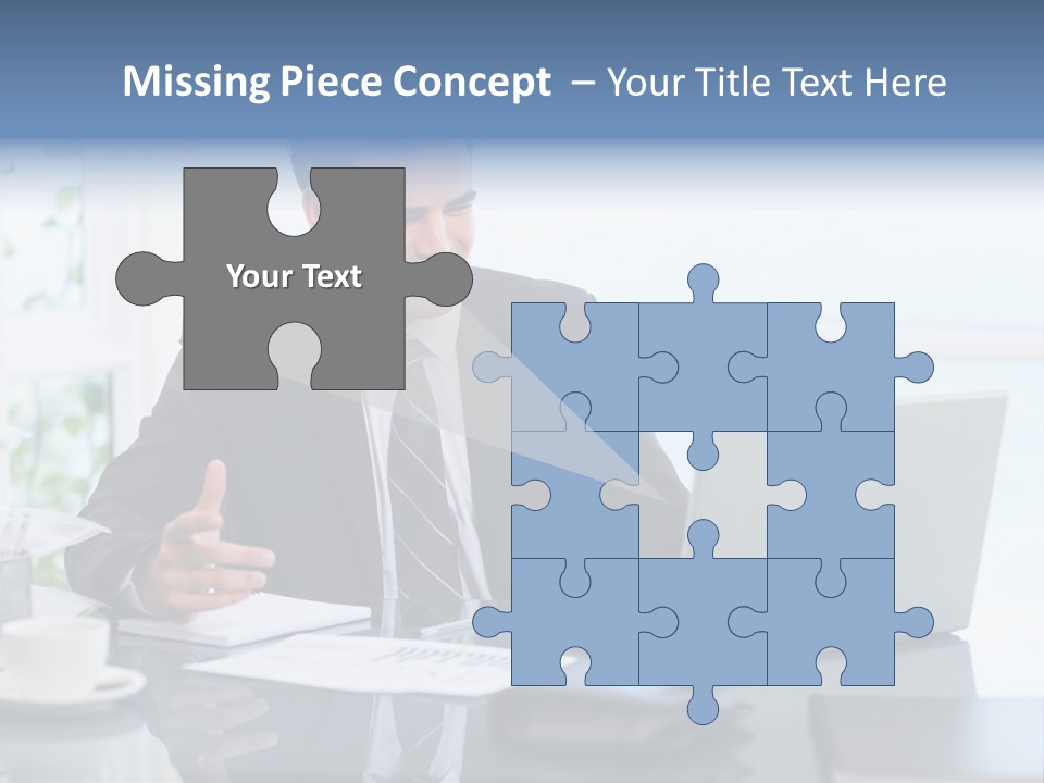 Desk Successful One Person PowerPoint Template