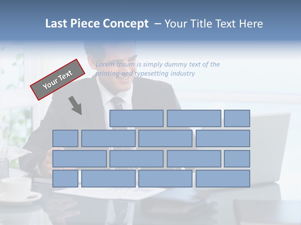 Desk Successful One Person PowerPoint Template
