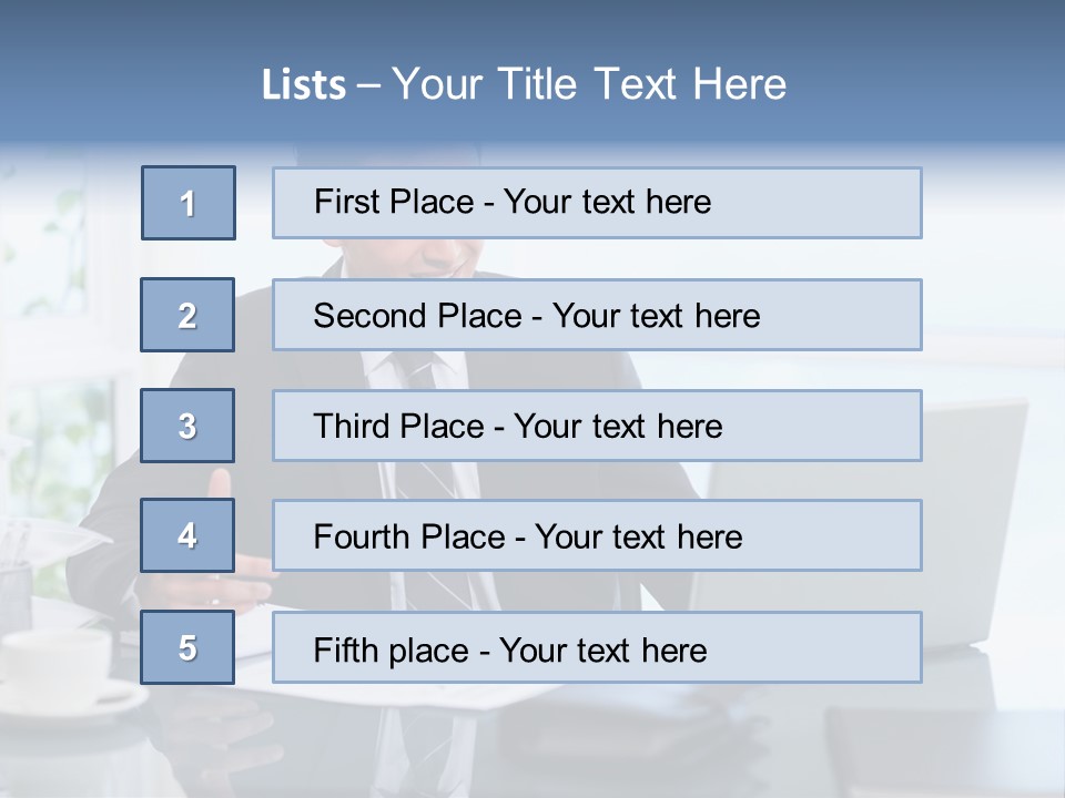 Desk Successful One Person PowerPoint Template