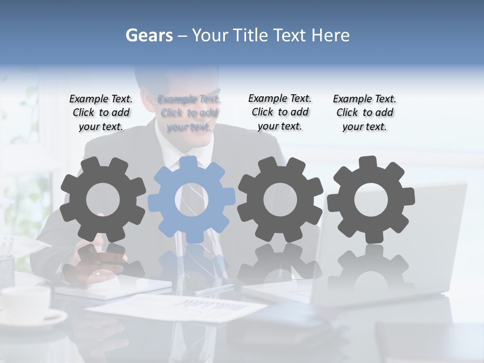 Desk Successful One Person PowerPoint Template