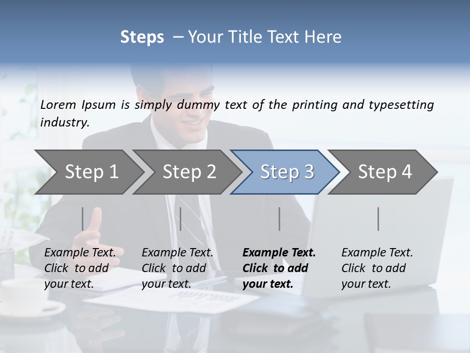 Desk Successful One Person PowerPoint Template