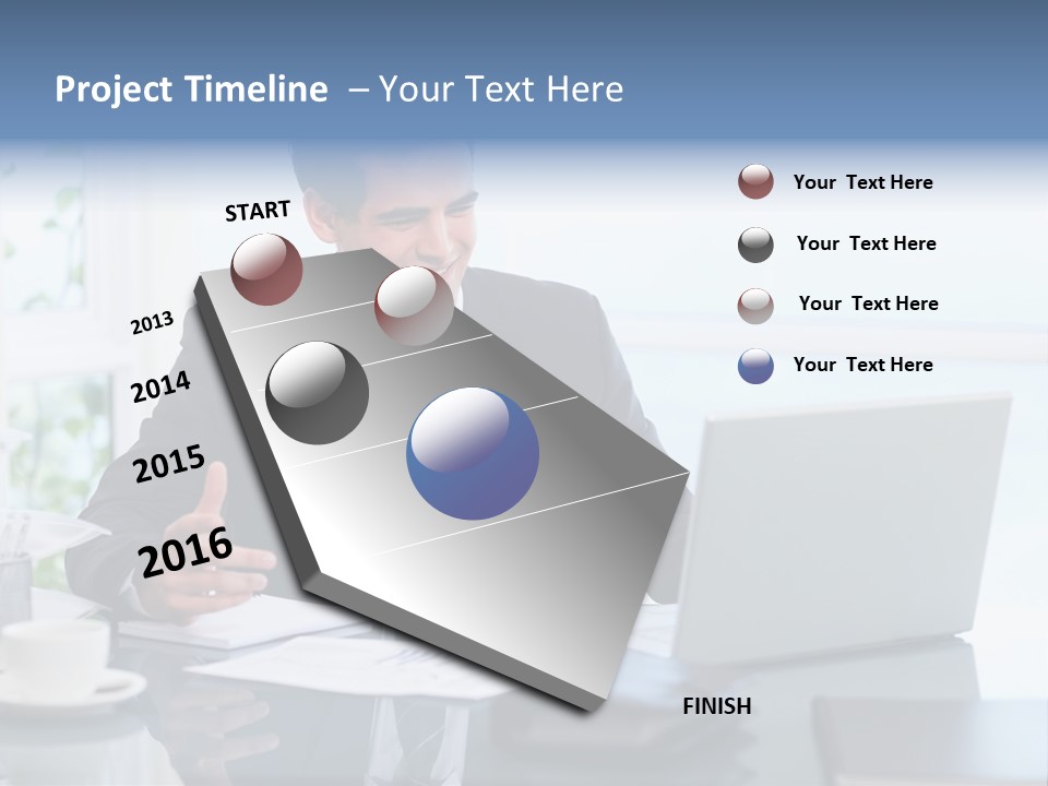 Desk Successful One Person PowerPoint Template