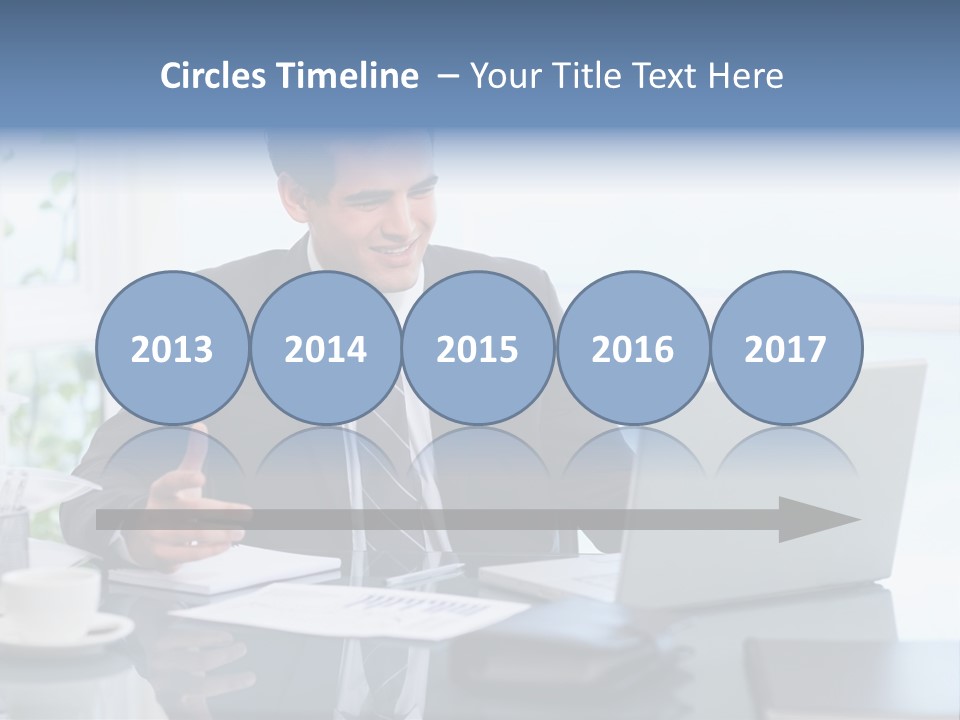 Desk Successful One Person PowerPoint Template