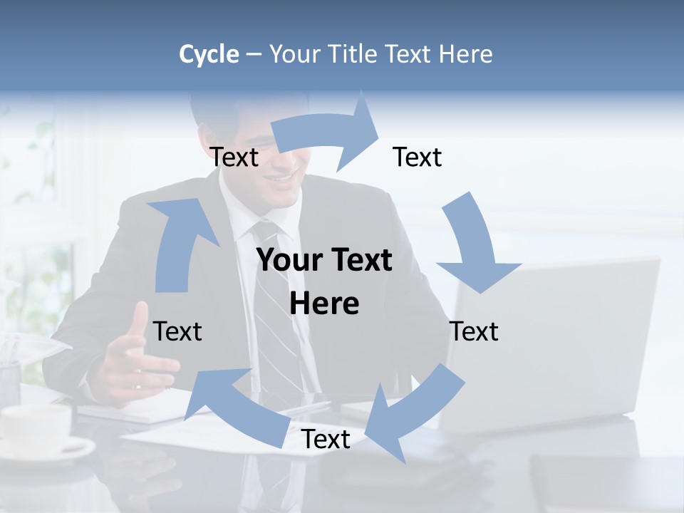 Desk Successful One Person PowerPoint Template