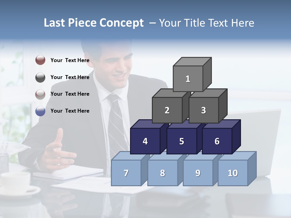 Desk Successful One Person PowerPoint Template
