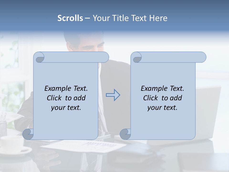 Desk Successful One Person PowerPoint Template