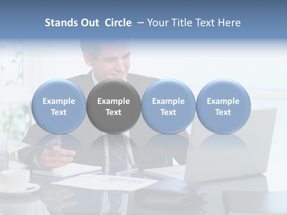 Desk Successful One Person PowerPoint Template