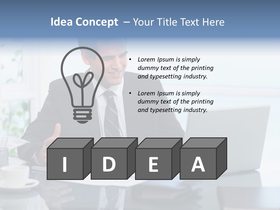 Desk Successful One Person PowerPoint Template