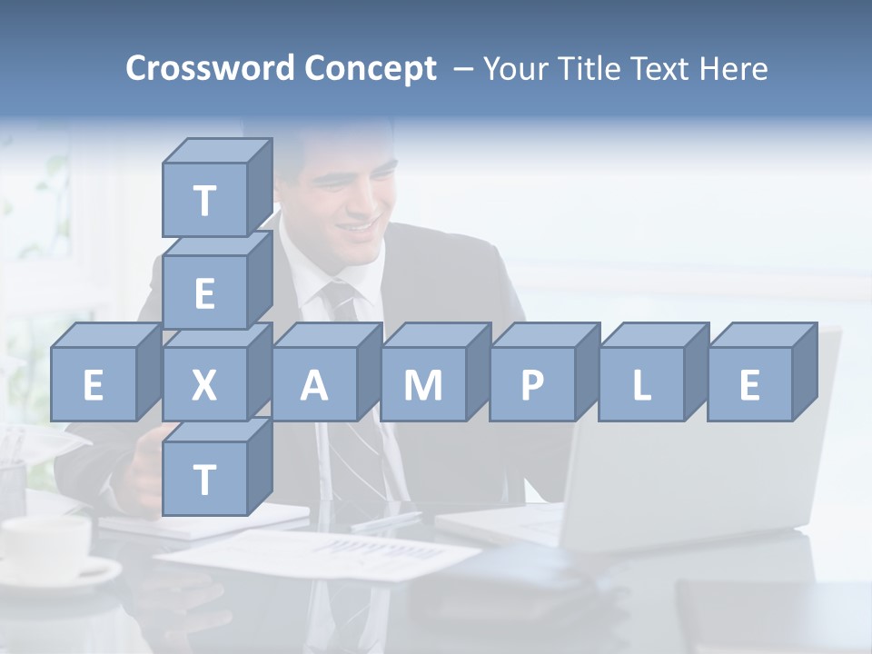 Desk Successful One Person PowerPoint Template