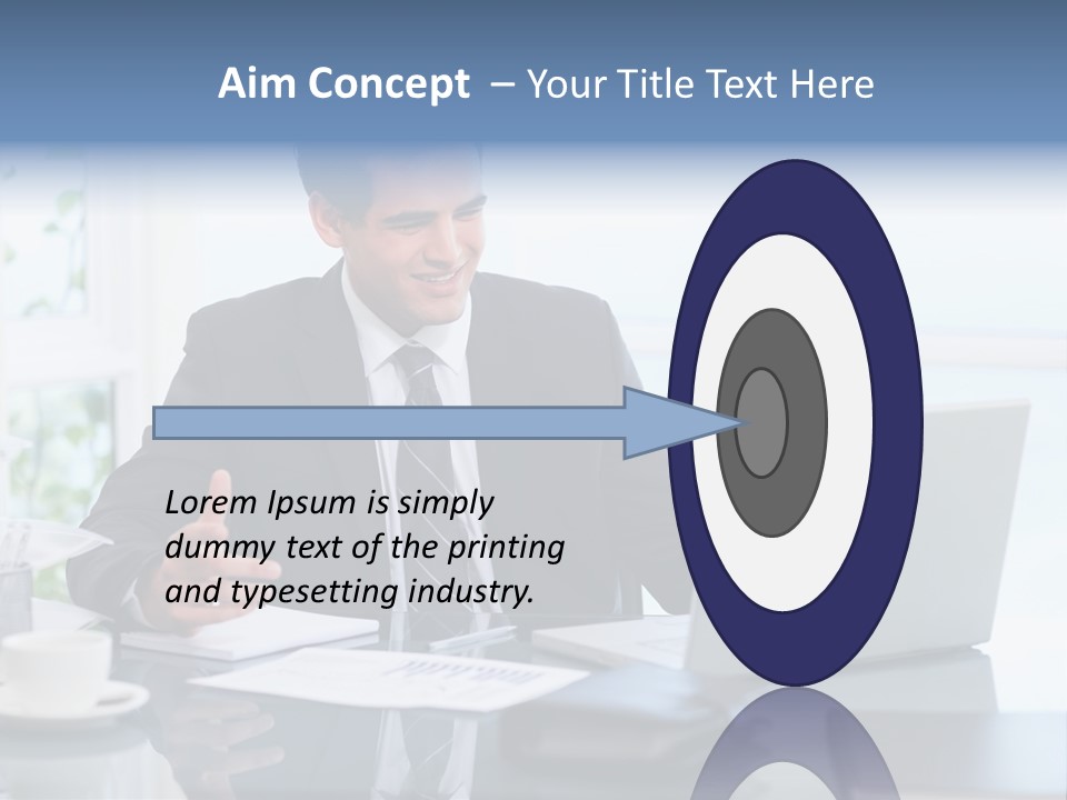 Desk Successful One Person PowerPoint Template