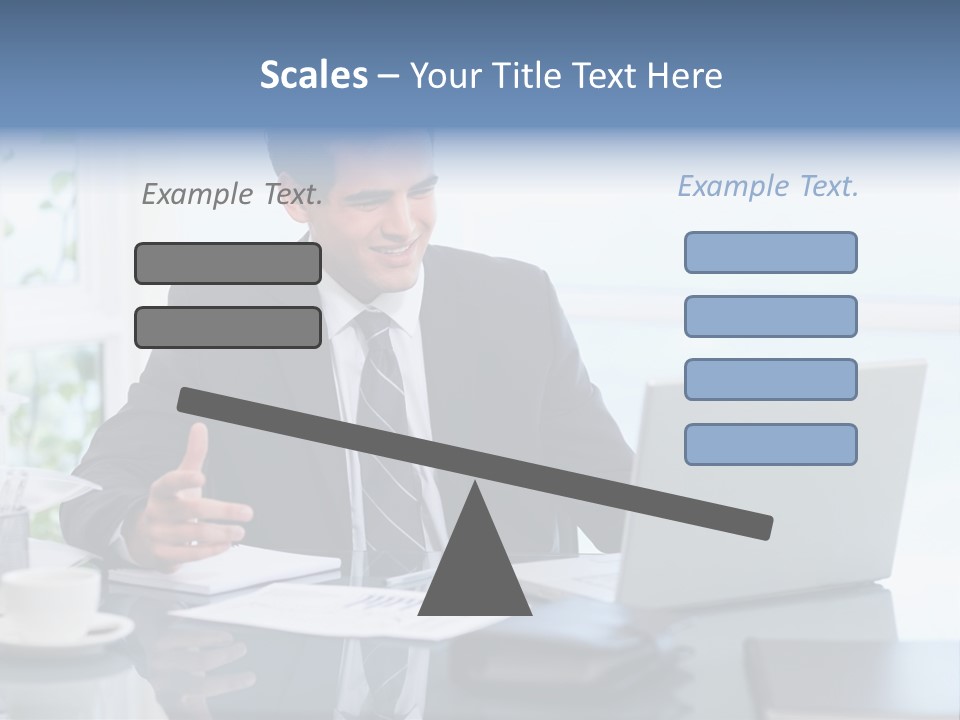 Desk Successful One Person PowerPoint Template