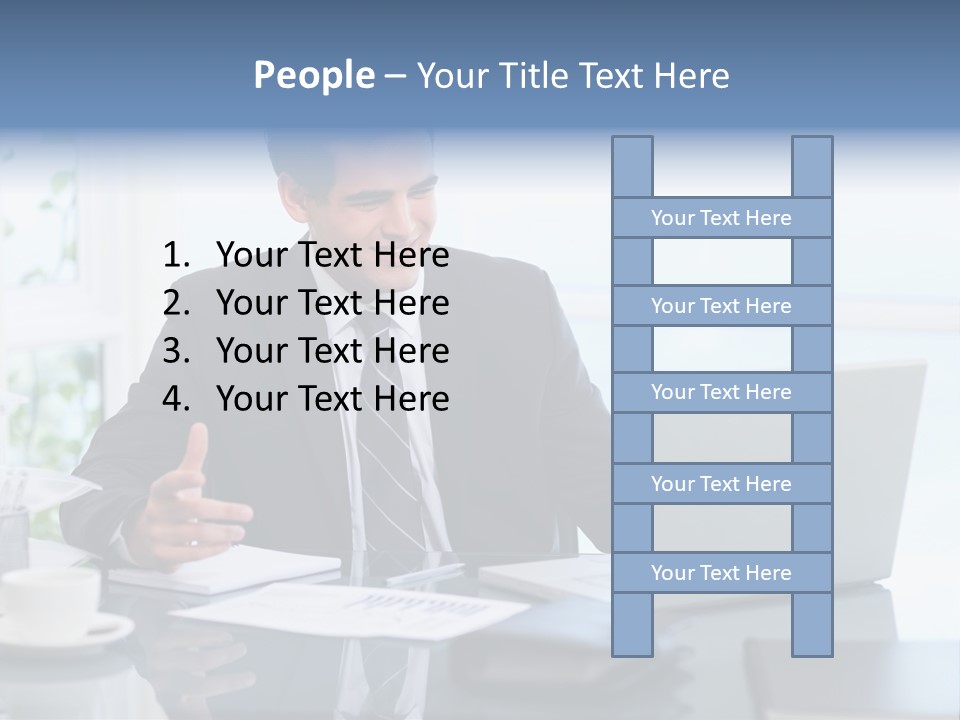 Desk Successful One Person PowerPoint Template