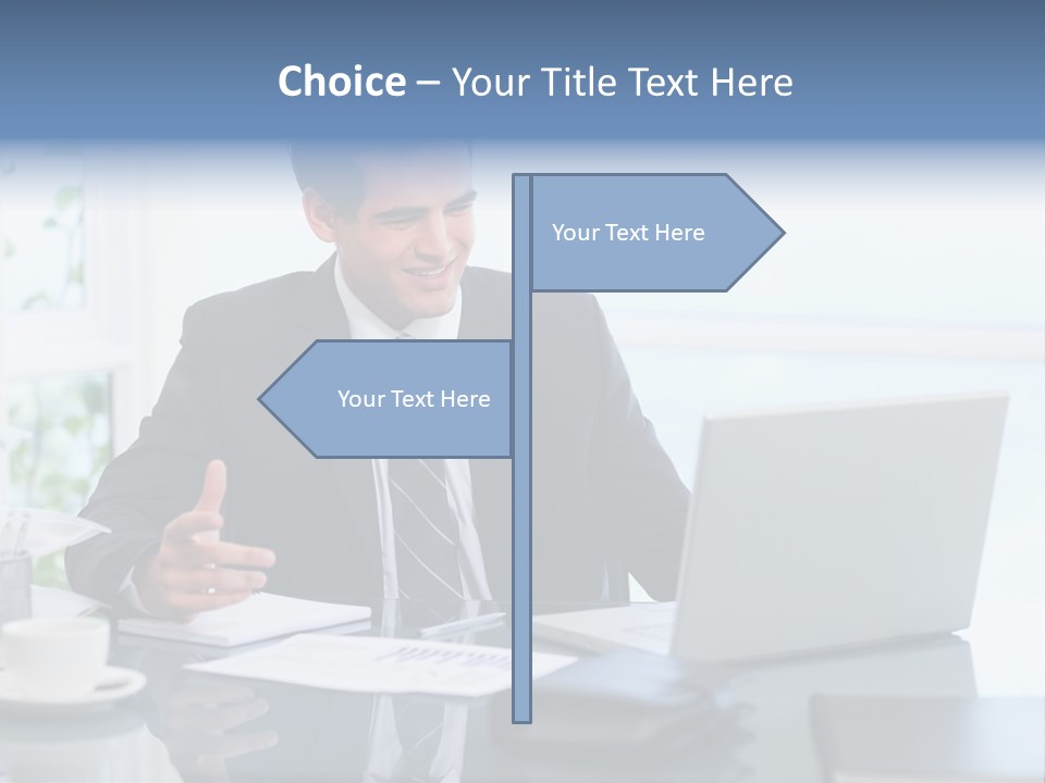 Desk Successful One Person PowerPoint Template