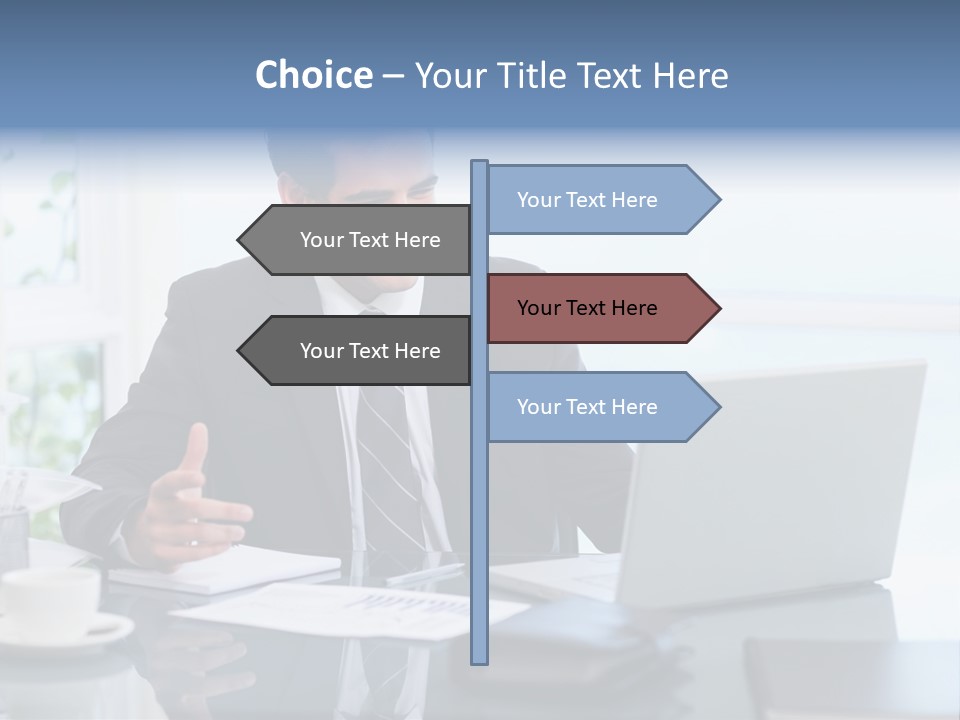Desk Successful One Person PowerPoint Template
