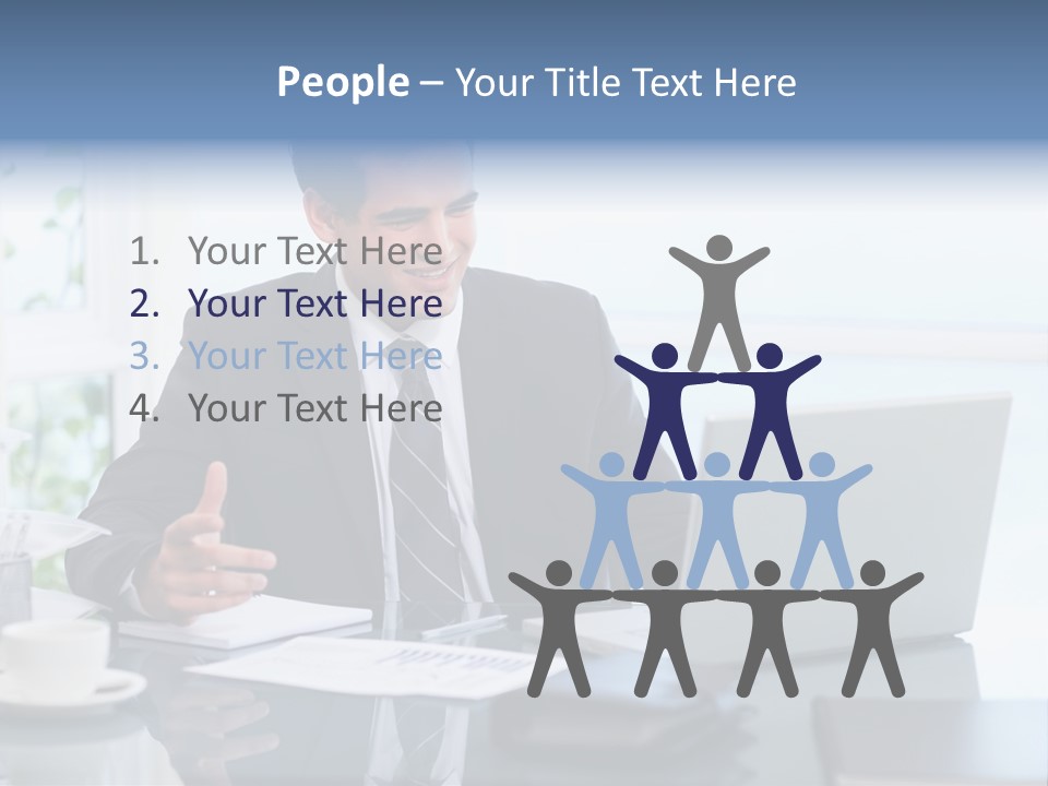 Desk Successful One Person PowerPoint Template