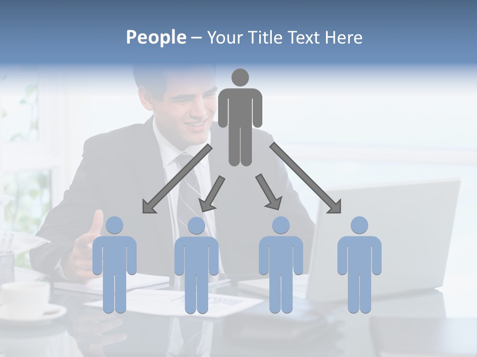 Desk Successful One Person PowerPoint Template