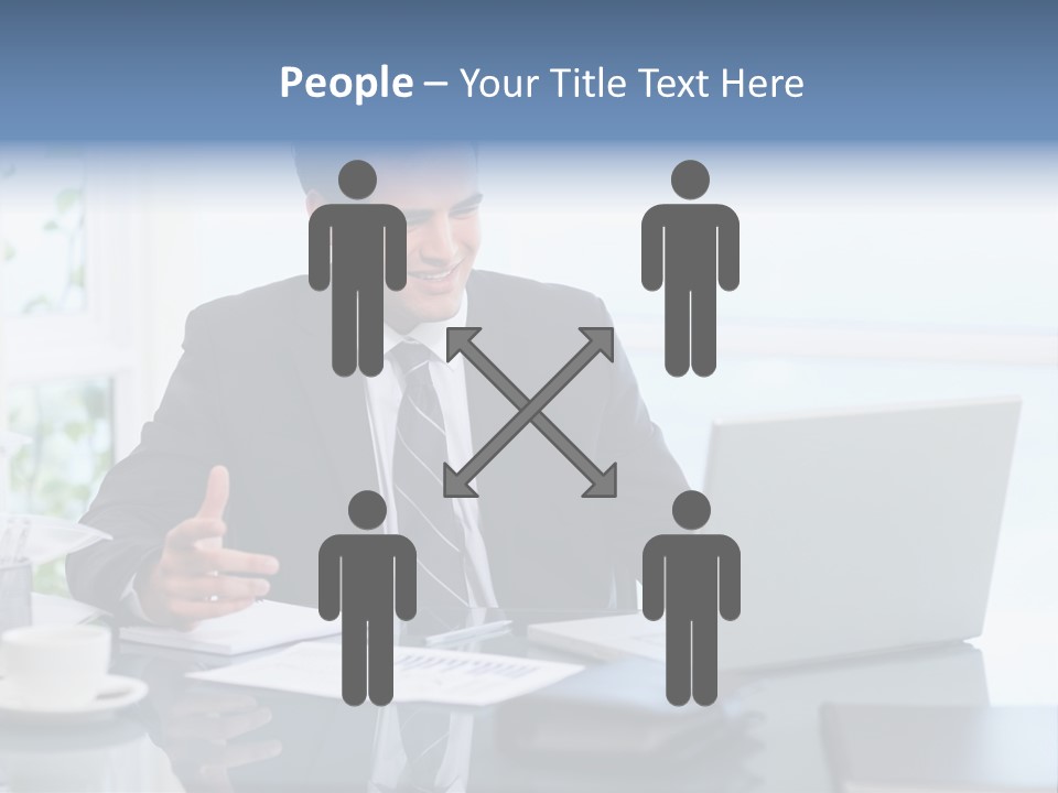 Desk Successful One Person PowerPoint Template