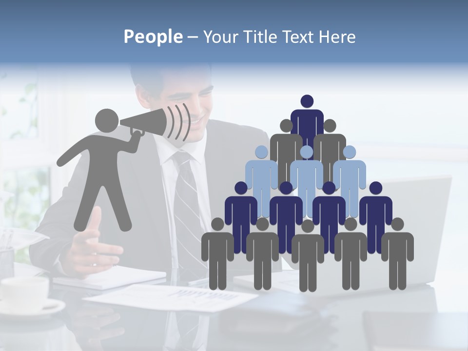 Desk Successful One Person PowerPoint Template