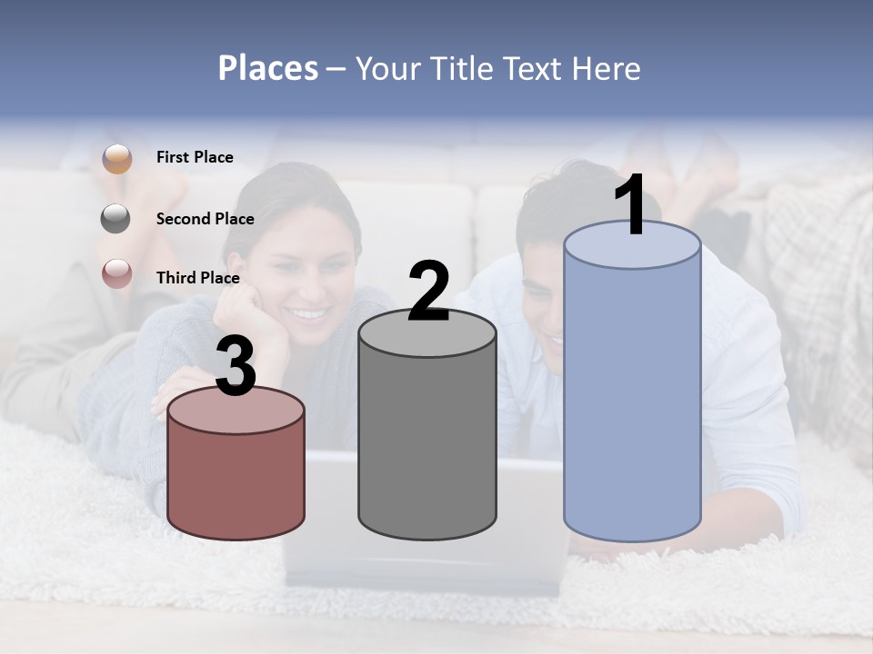 Laptop Handsome Internet PowerPoint Template